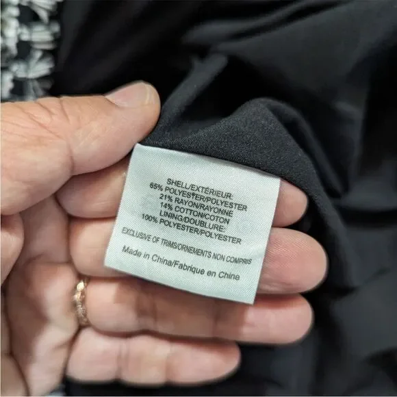 Tory Burch Paulina Open Knit Fringe Black White Dress Size small - Picture 10 of 10